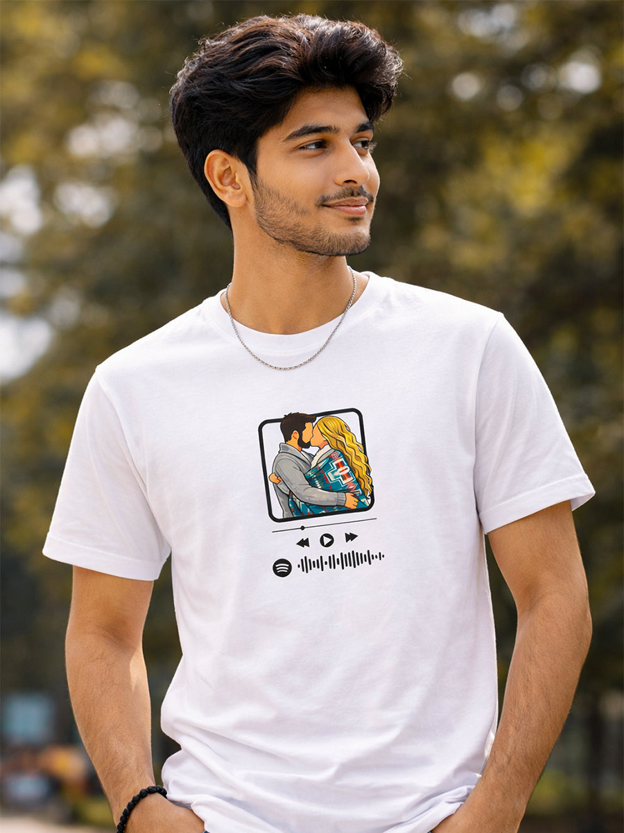 Couple Love Spotify Code Graphic T-Shirt
