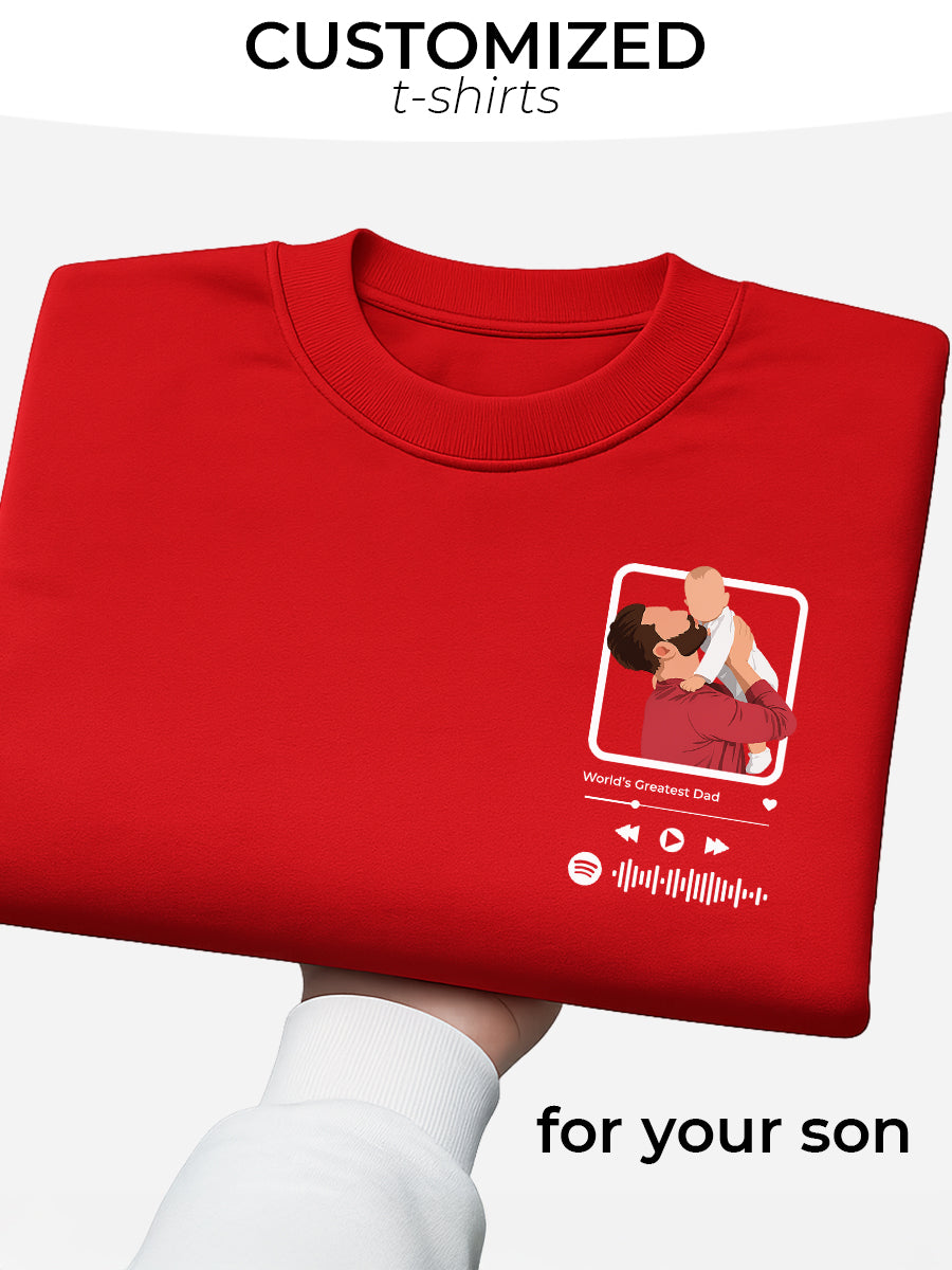 World’s Greatest Dad Photo & Song Customized T-Shirt