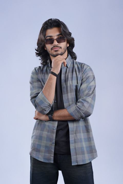 Men’s Grey Casual Shirt – Relaxed Fit