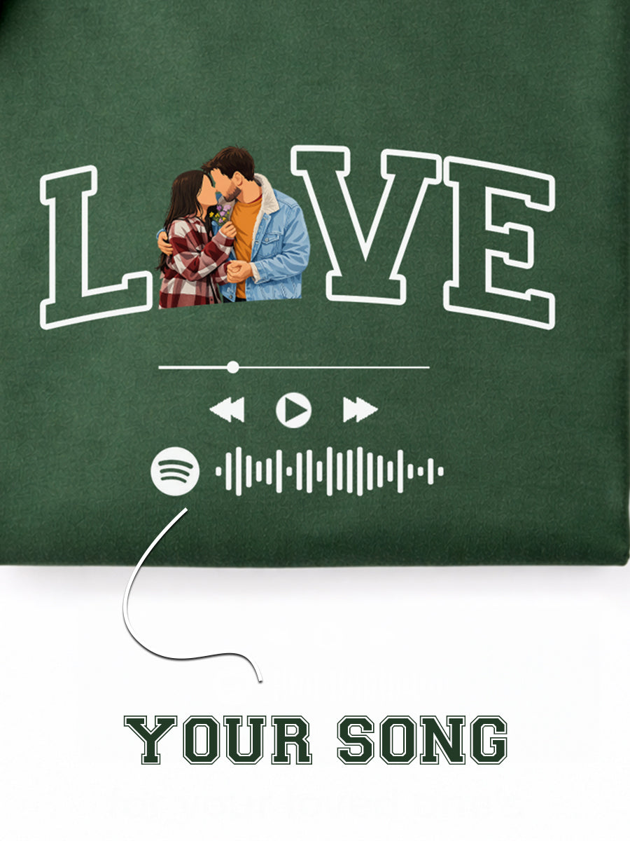 Love Photo & Song Customized T-Shirt – Personalized Spotify Music Tee