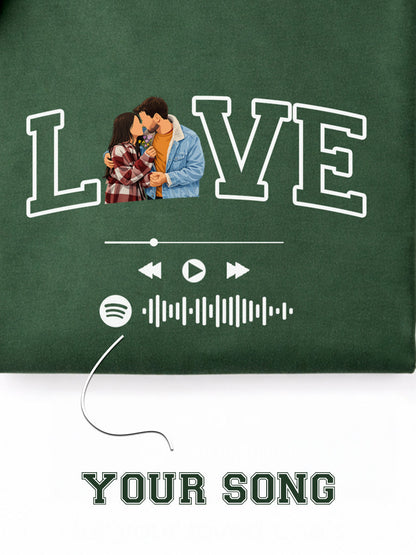Love Photo & Song Customized T-Shirt – Personalized Spotify Music Tee