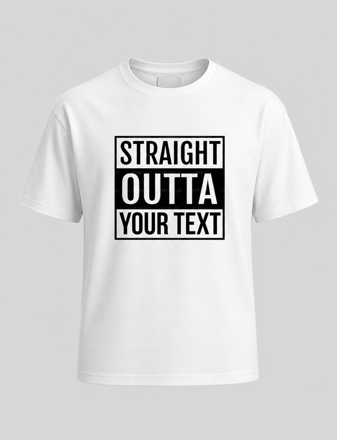 "Straight Outta" Graphic Cotton T-Shirt – Classic Black
