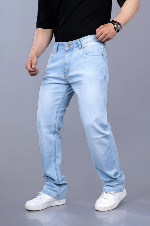 DAKE Men's Light Blue Casual Denim Jeans