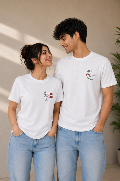 Magnetic Love Graphic T-Shirt – Cute Couple Cotton Tee
