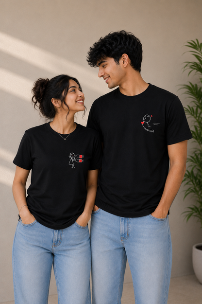 Magnetic Love Graphic T-Shirt – Cute Couple Cotton Tee