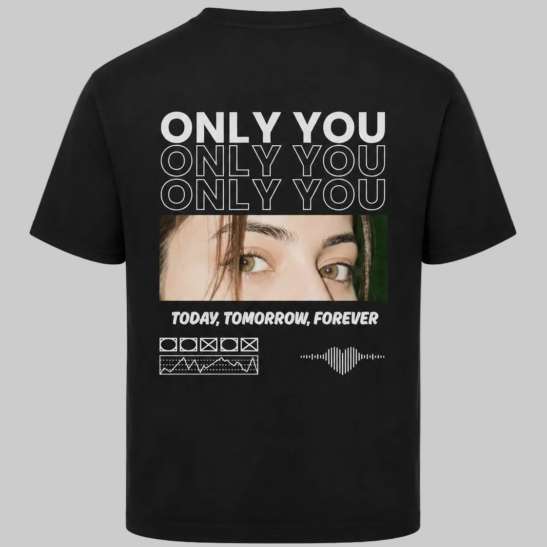 Only You Black Graphic T-Shirt for Men & Women | Aesthetic Tee