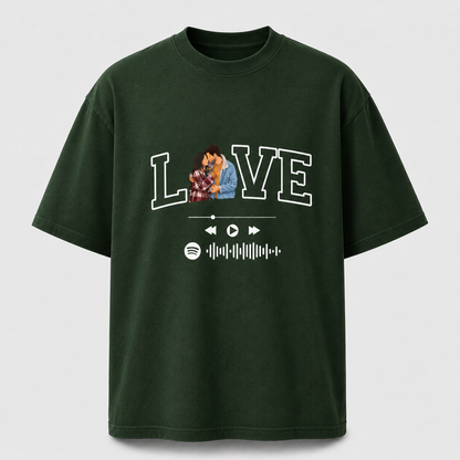 Love Photo & Song Customized T-Shirt – Personalized Spotify Music Tee