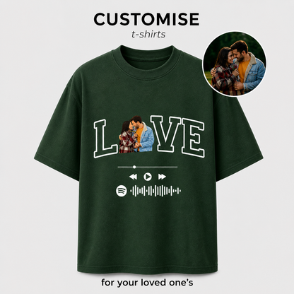 Love Photo & Song Customized T-Shirt – Personalized Spotify Music Tee