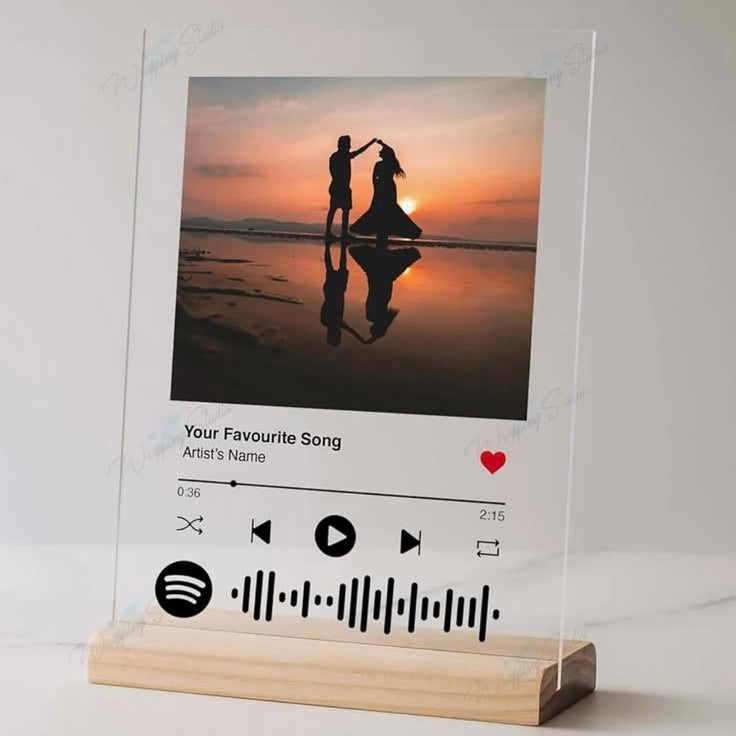 Personalized Spotify Acrylic Plaque with Photo & Song | Custom Couple Gift
