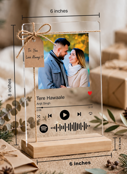 Personalized Spotify Acrylic Plaque with Photo & Song | Custom Couple Gift