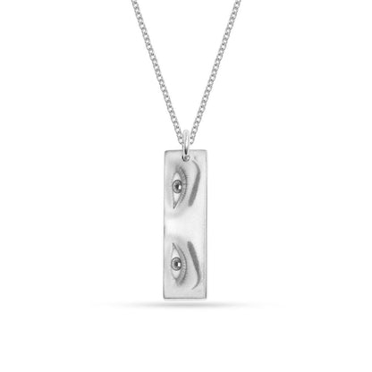 Personalized Eyes Engraved Bar Pendant Necklace