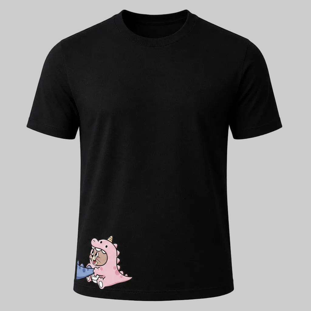 Dino Love Couple Graphic T-Shirt – Cute Matching Cotton Tee