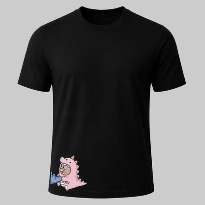 Dino Love Couple Graphic T-Shirt – Cute Matching Cotton Tee